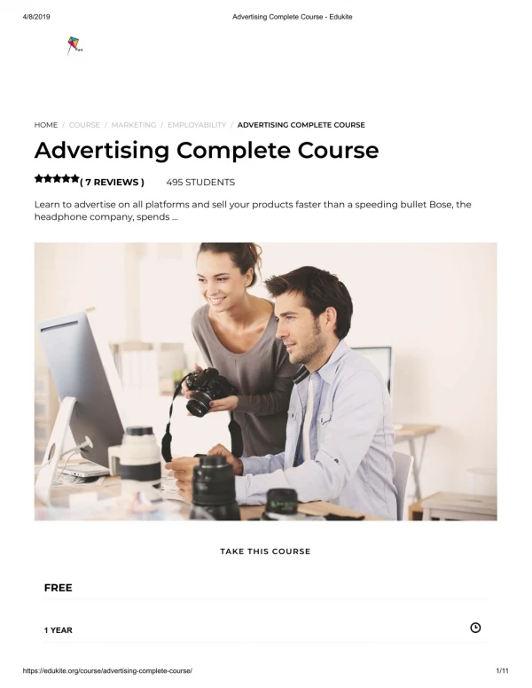 Advertising Complete Course - Edukite
