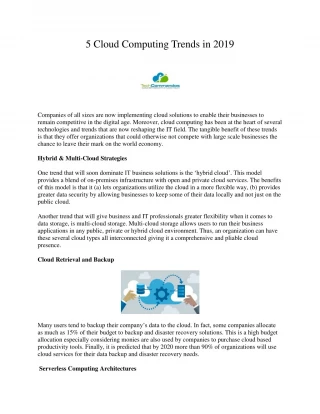 5 Cloud Computing Trends in 2019 - slide 1