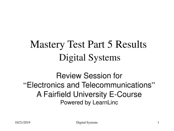 Mastery Test Part 5 Results Digital Systems