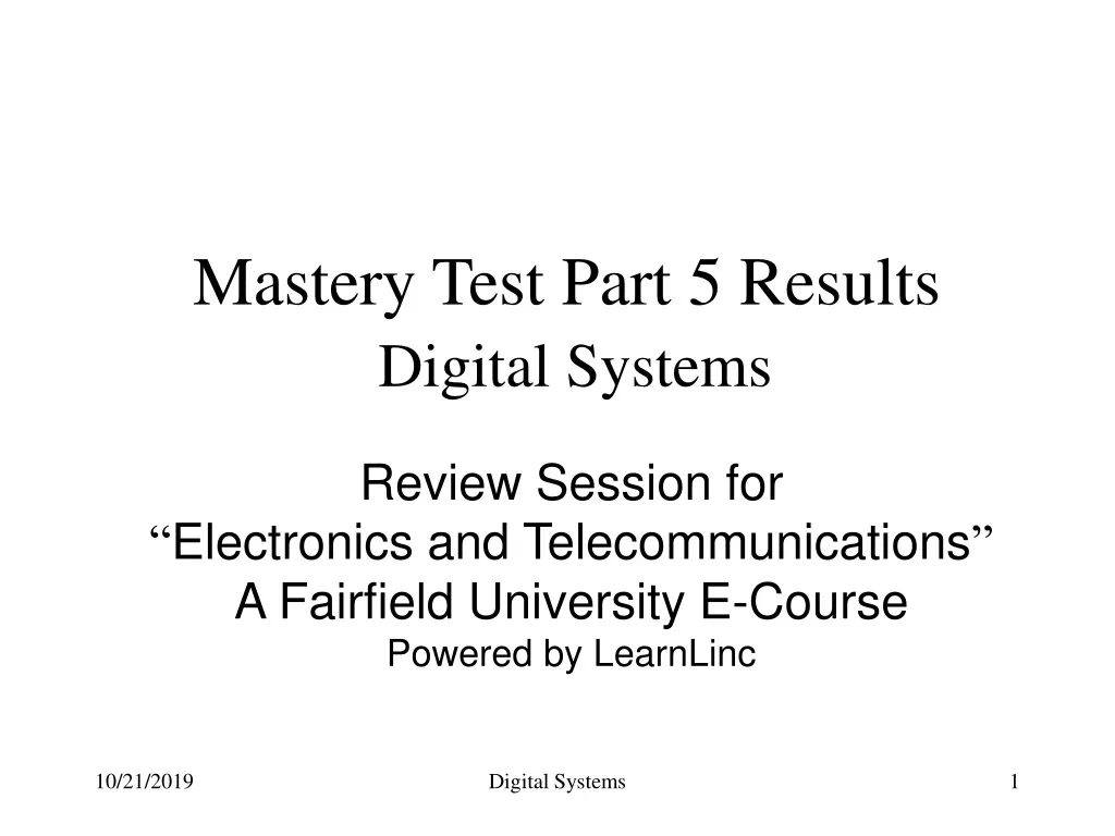mastery test part 5 results digital systems