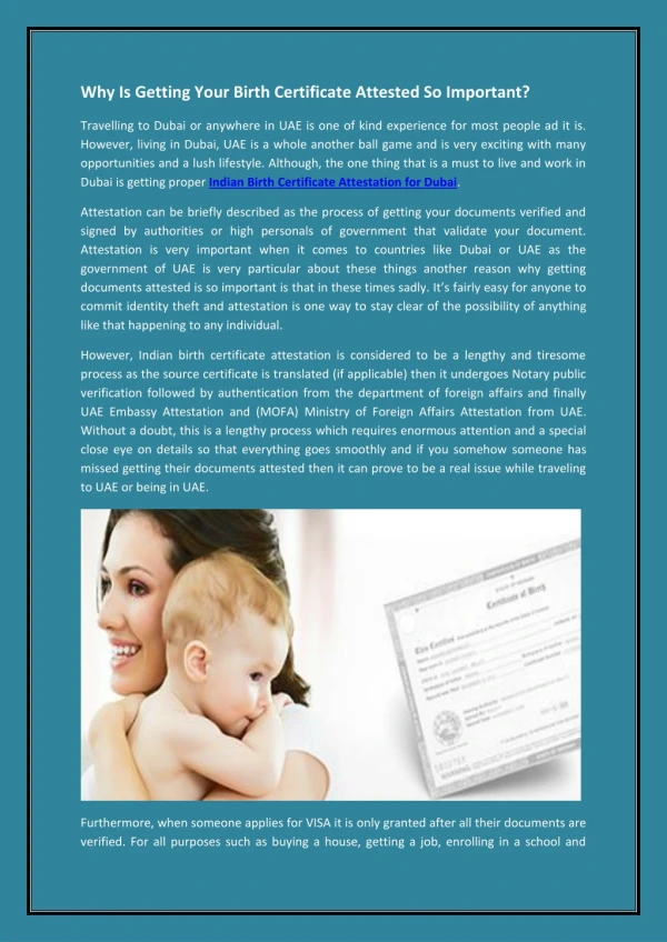 Why Is Getting Your Birth Certificate Attested So Important?