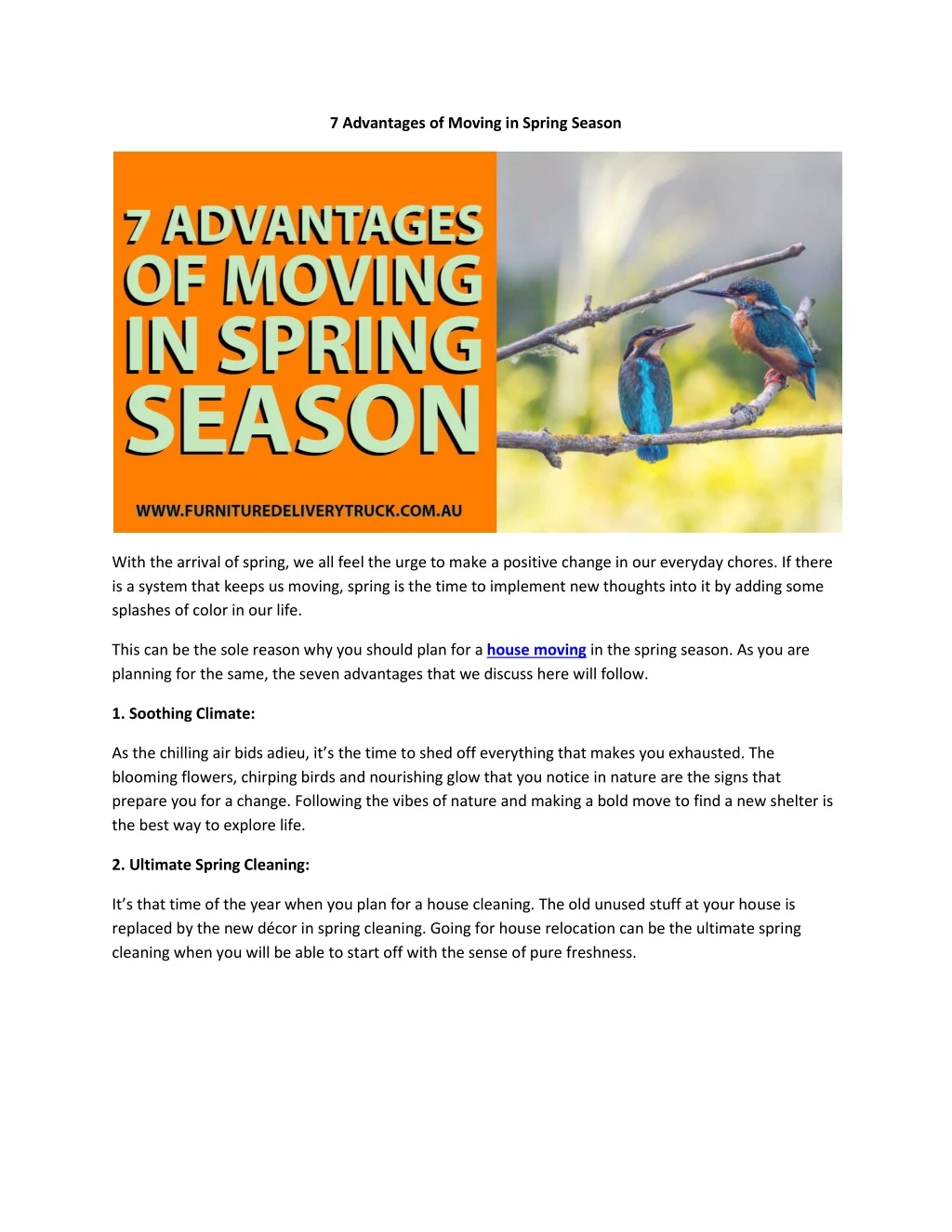 7 advantages of moving in spring season