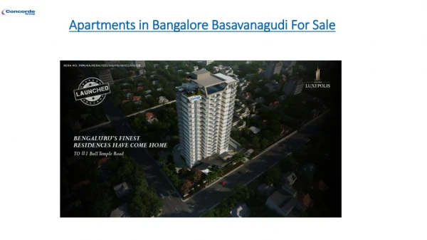 Apartments in Bangalore Basavanagudi for sale