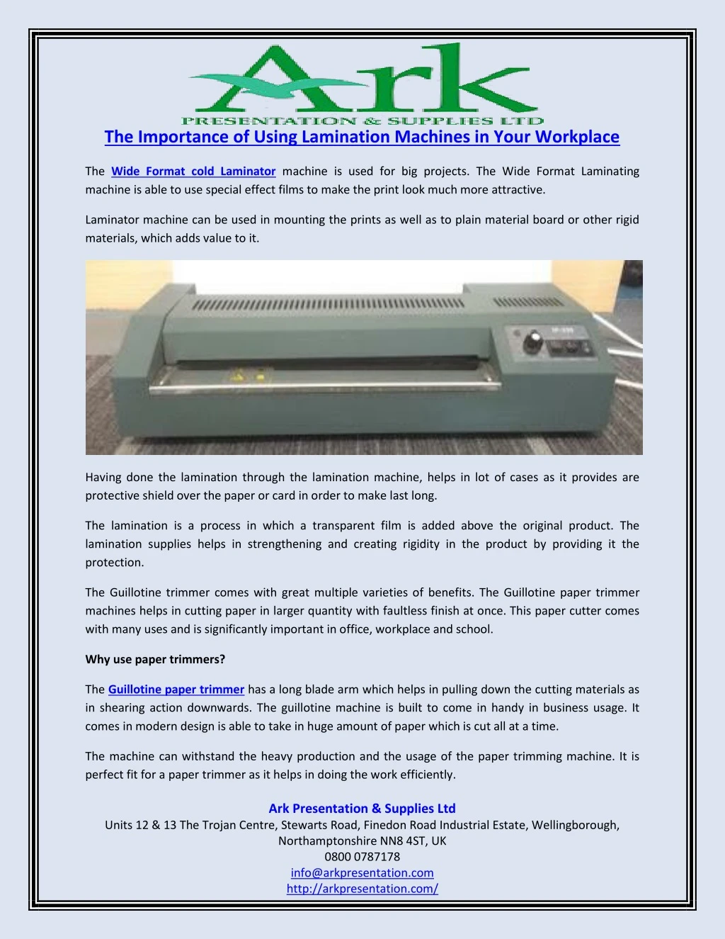 the importance of using lamination machines
