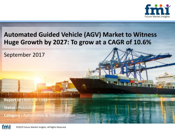 Automated Guided Vehicle (AGV) Market Market Growing at 10.6% CAGR to 2027 Scrutinized in New Research