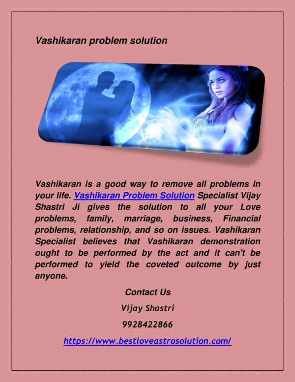 Vashikaran problem solution