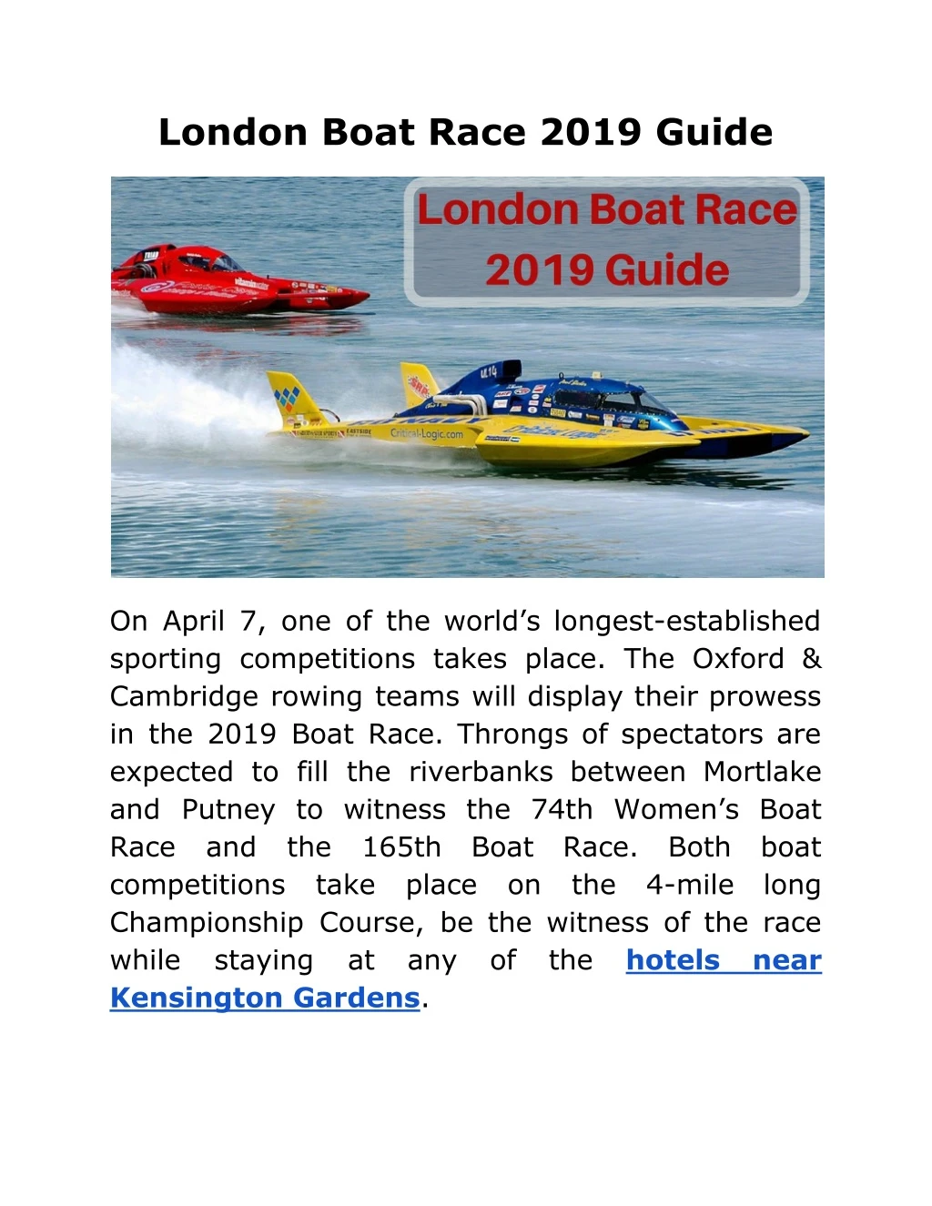 london boat race 2019 guide