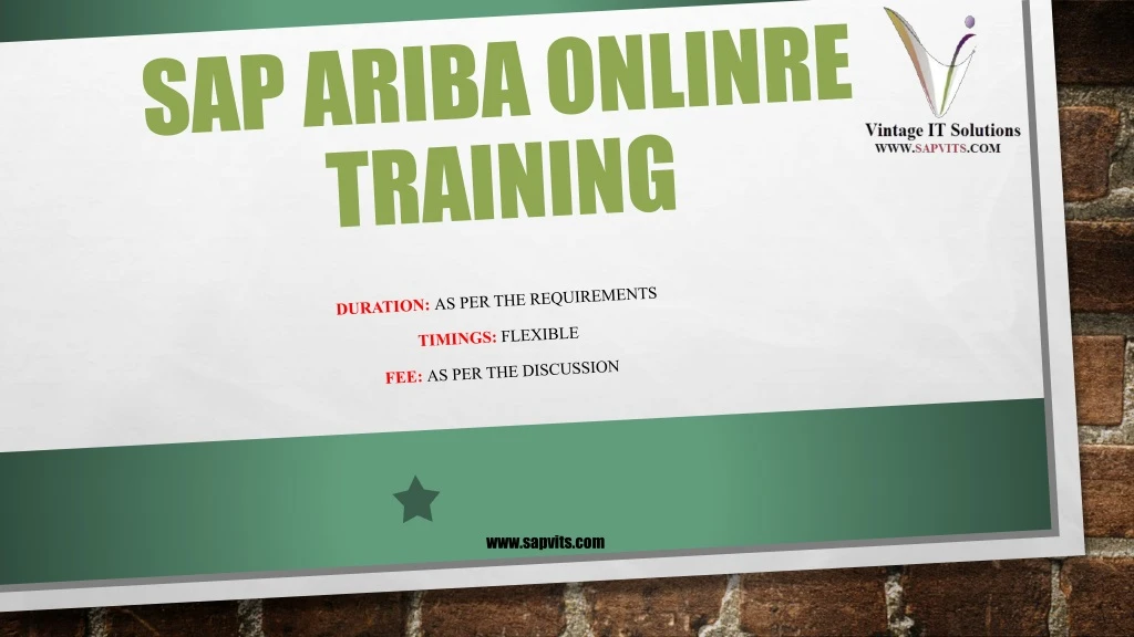 sap ariba onlinre training