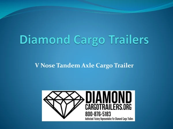 V Nose Single Axle Cargo Trailer