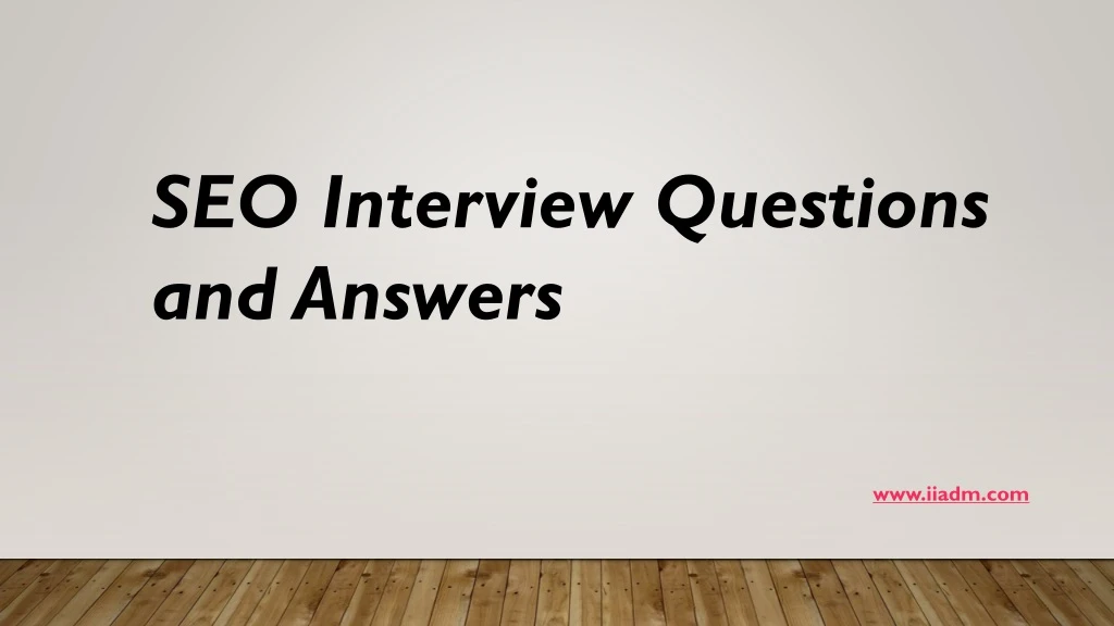 seo interview questions and answers