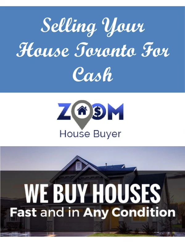 Selling Your House Toronto For Cash