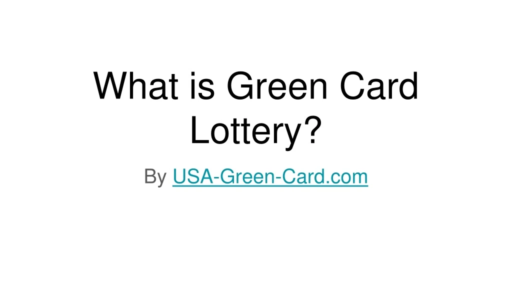 what is green card lottery