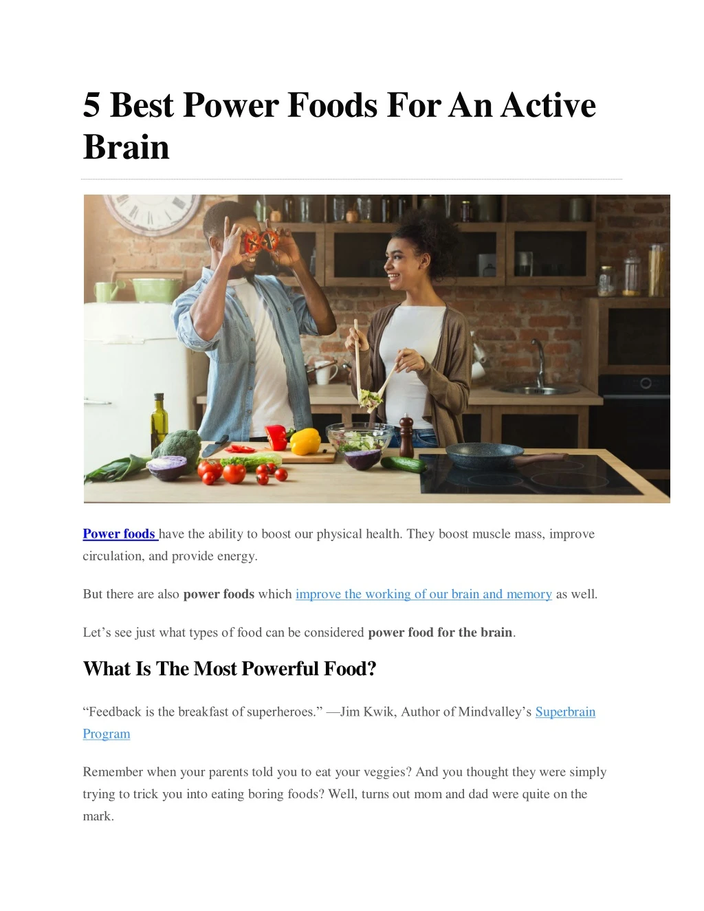 5 best power foods for an active brain