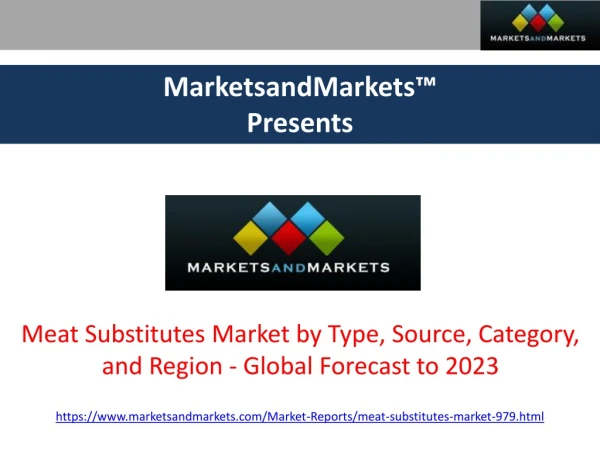 Meat Substitutes Market worth $6.43 billion by 2023