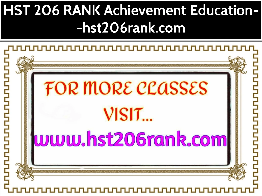 hst 206 rank achievement education hst206rank com