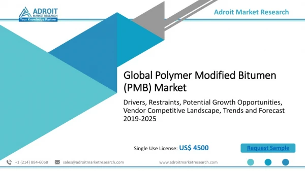 Global Polymer Modified Bitumen (PMB) Market Size, Status and Forecast 2019-2025
