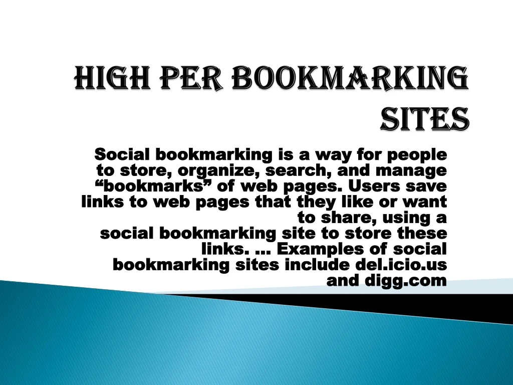 high per bookmarking sites