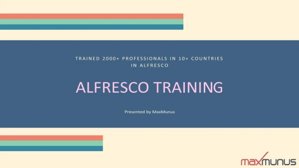 alfresco training maxmunus