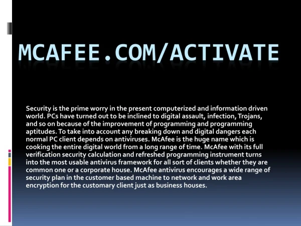 mcafee com activate