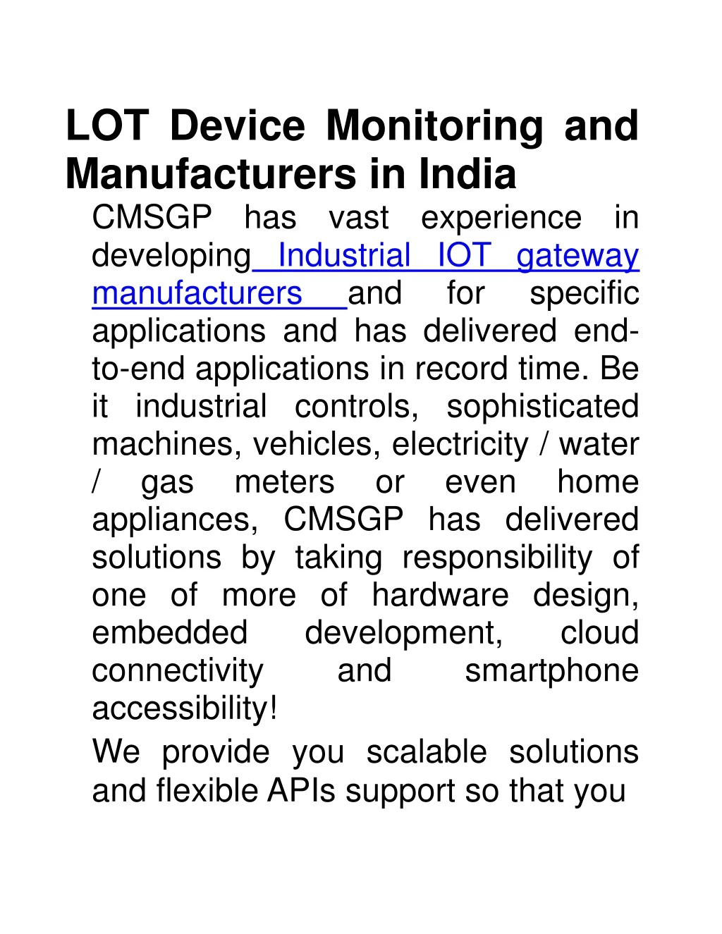lot device monitoring and manufacturers in india