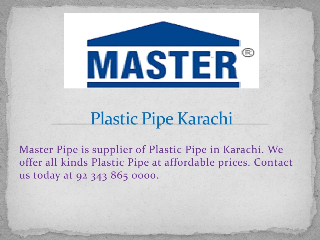 plastic pipe karachi
