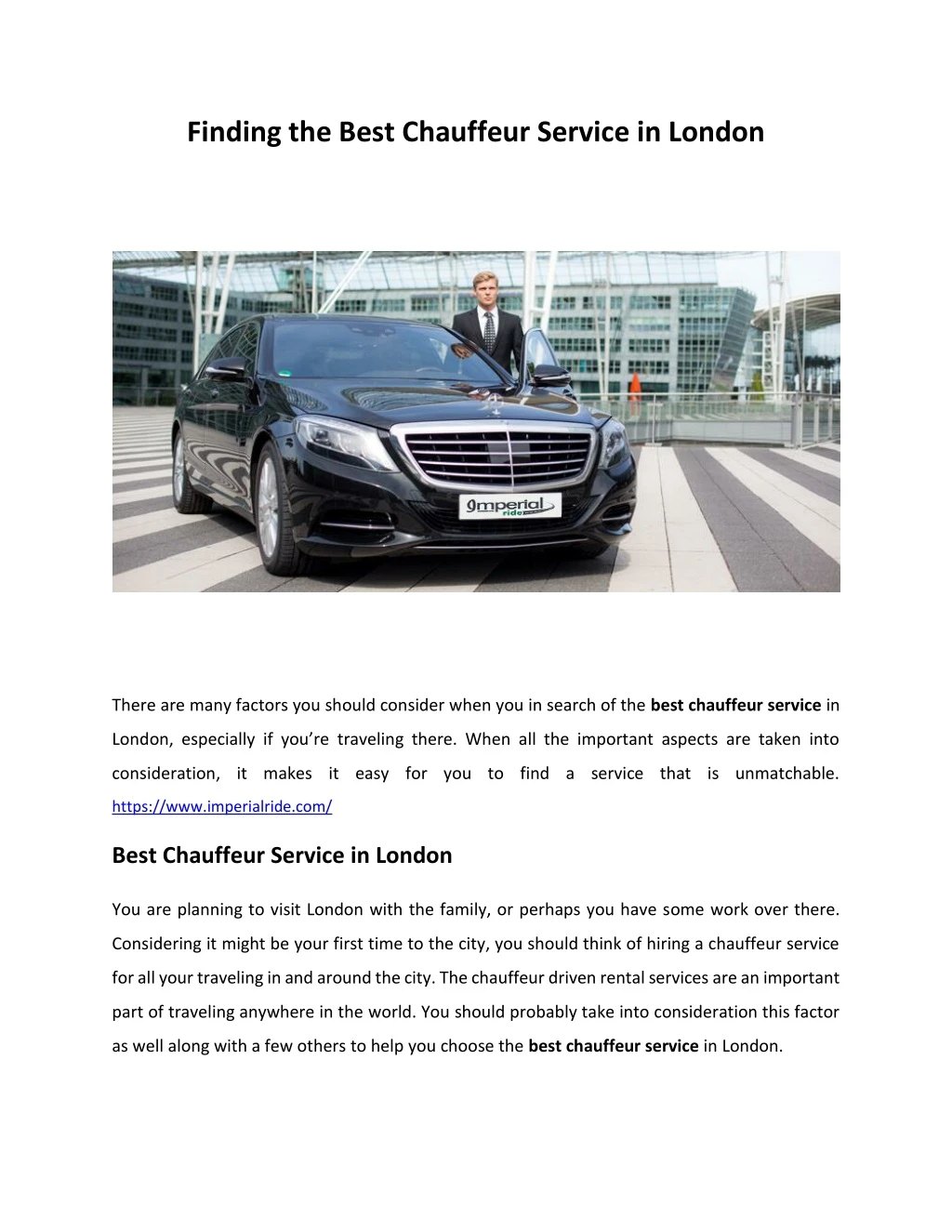 finding the best chauffeur service in london