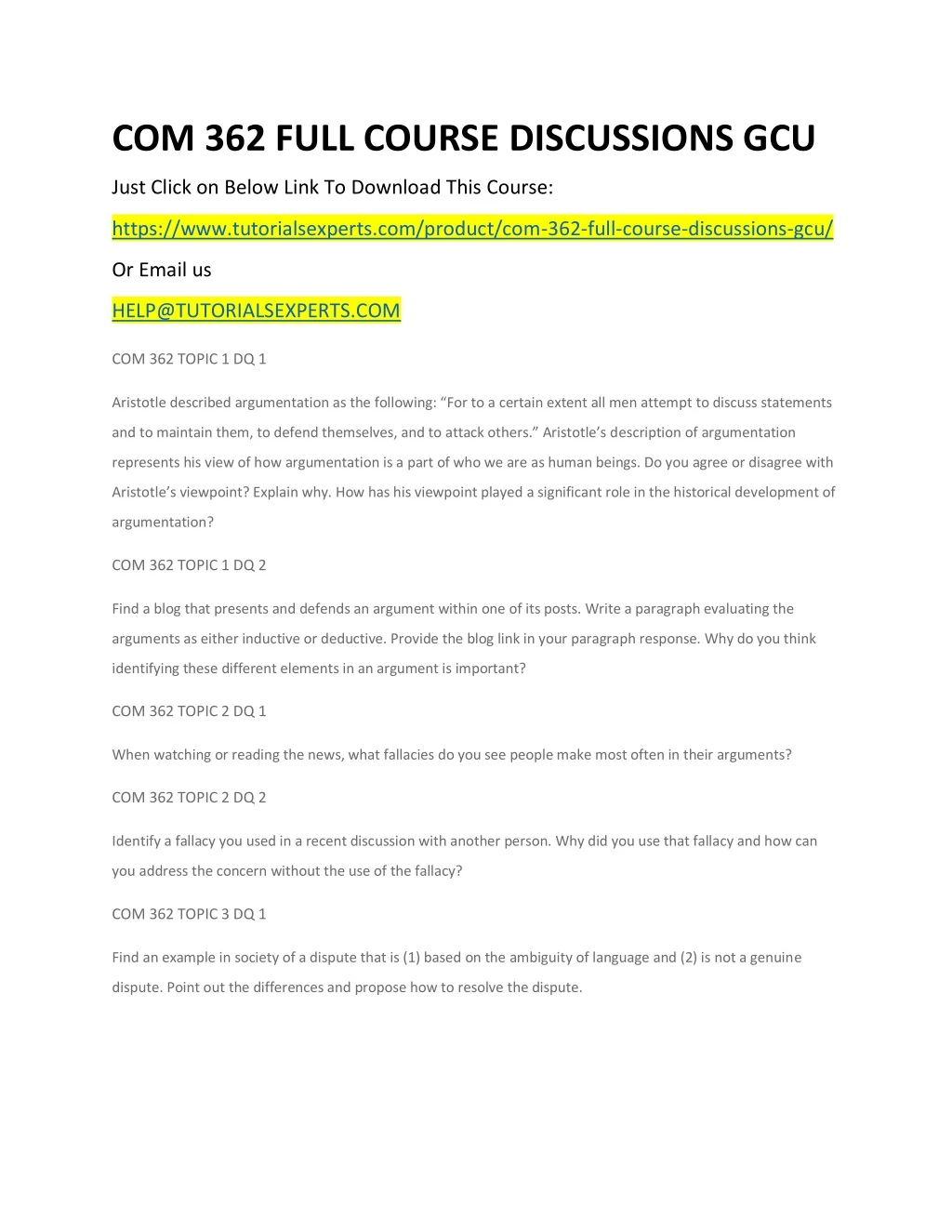 com 362 full course discussions gcu