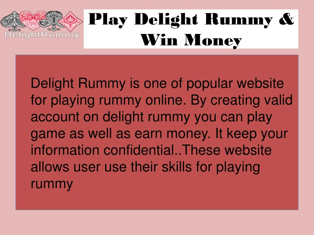 play delight rummy win money