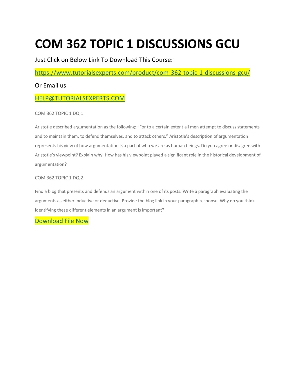 com 362 topic 1 discussions gcu