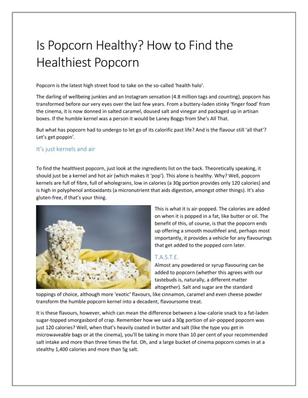 Is Popcorn Healthy? How to Find the Healthiest Popcorn