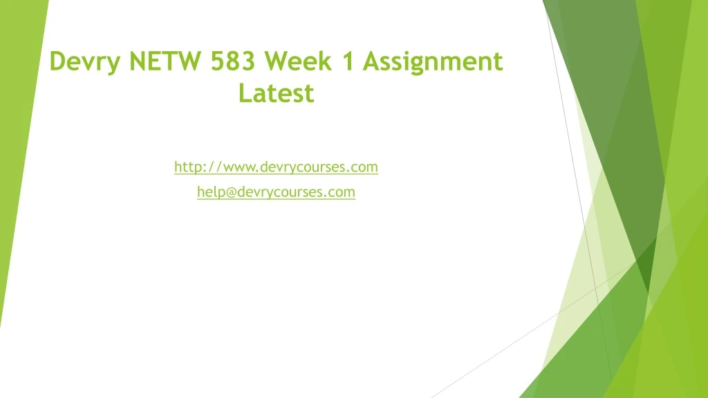 devry netw 583 week 1 assignment latest