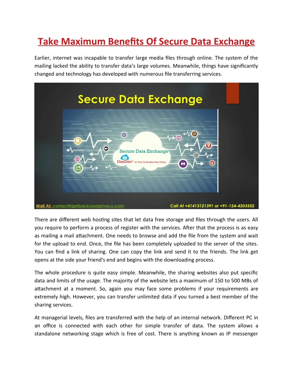 take maximum benefits of secure data exchange