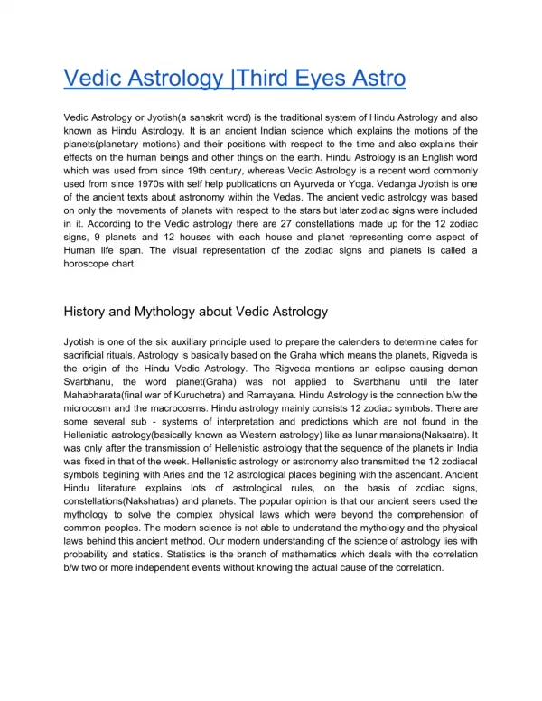 vedic astrology third eyes astro