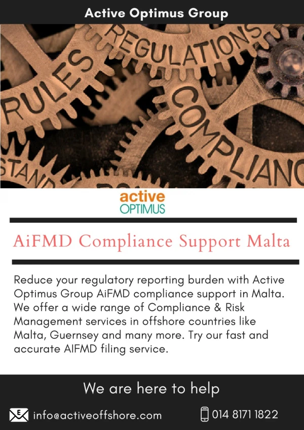 AiFMD Compliance Support Malta