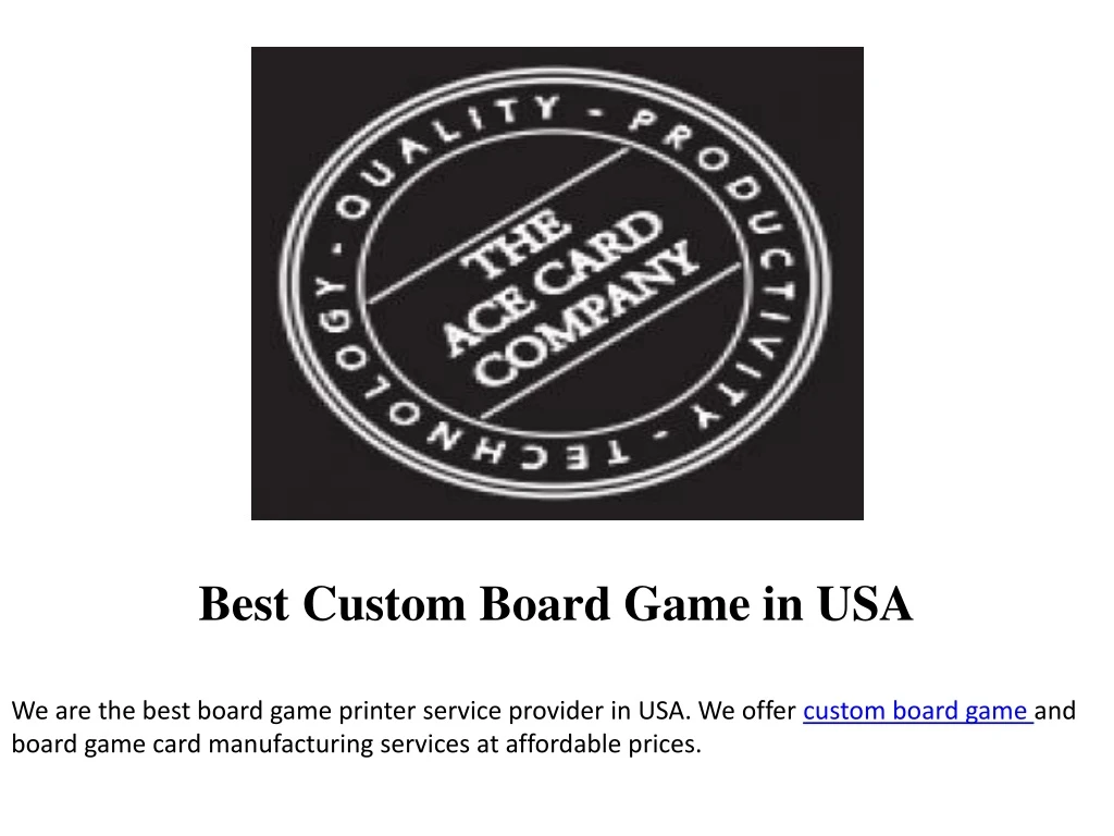 best custom board game in usa