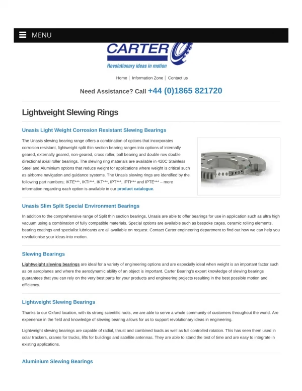 Lightweight Slewing Rings