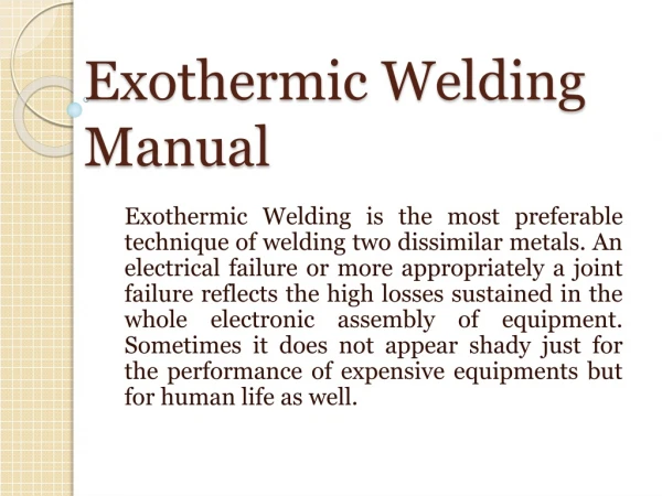 Exothermic Welding Manual