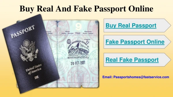 The Smartest Way to Buy Real And Fake Passport Online!