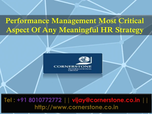 Performance Management Most Critical Aspect Of Any Meaningful HR Strategy