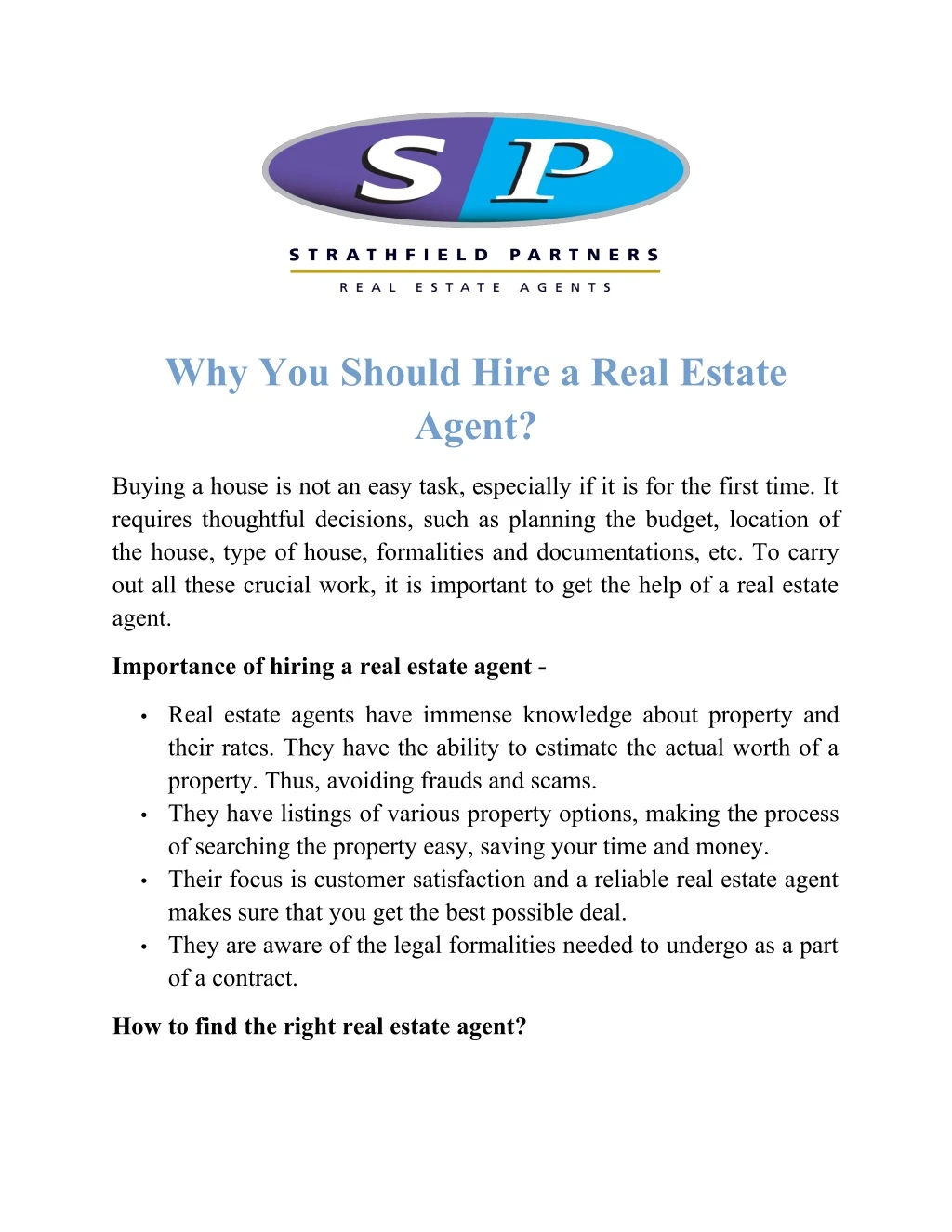 why you should hire a real estate agent