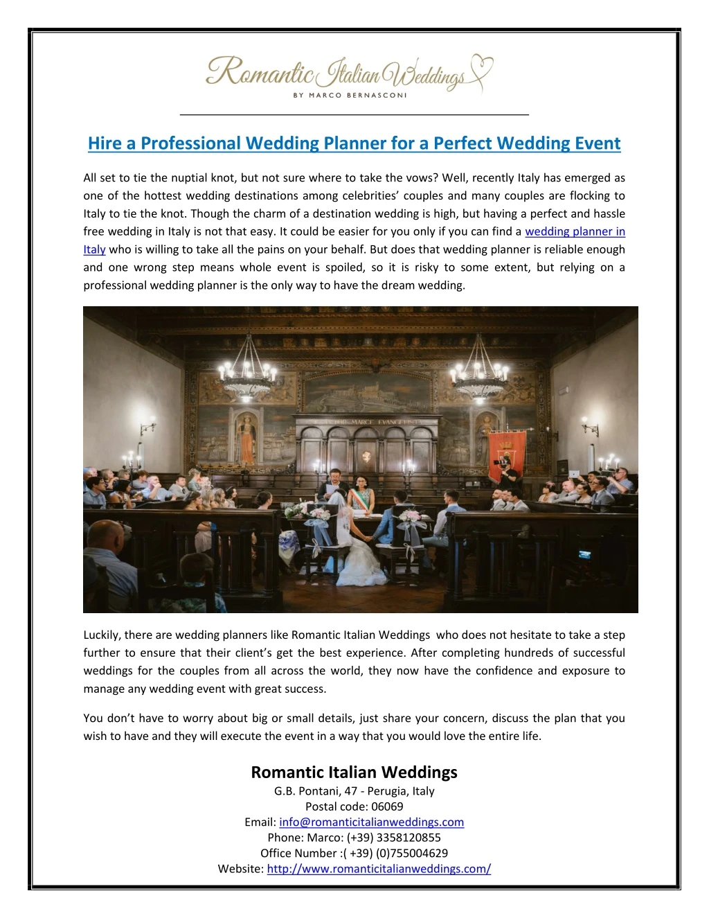 hire a professional wedding planner for a perfect