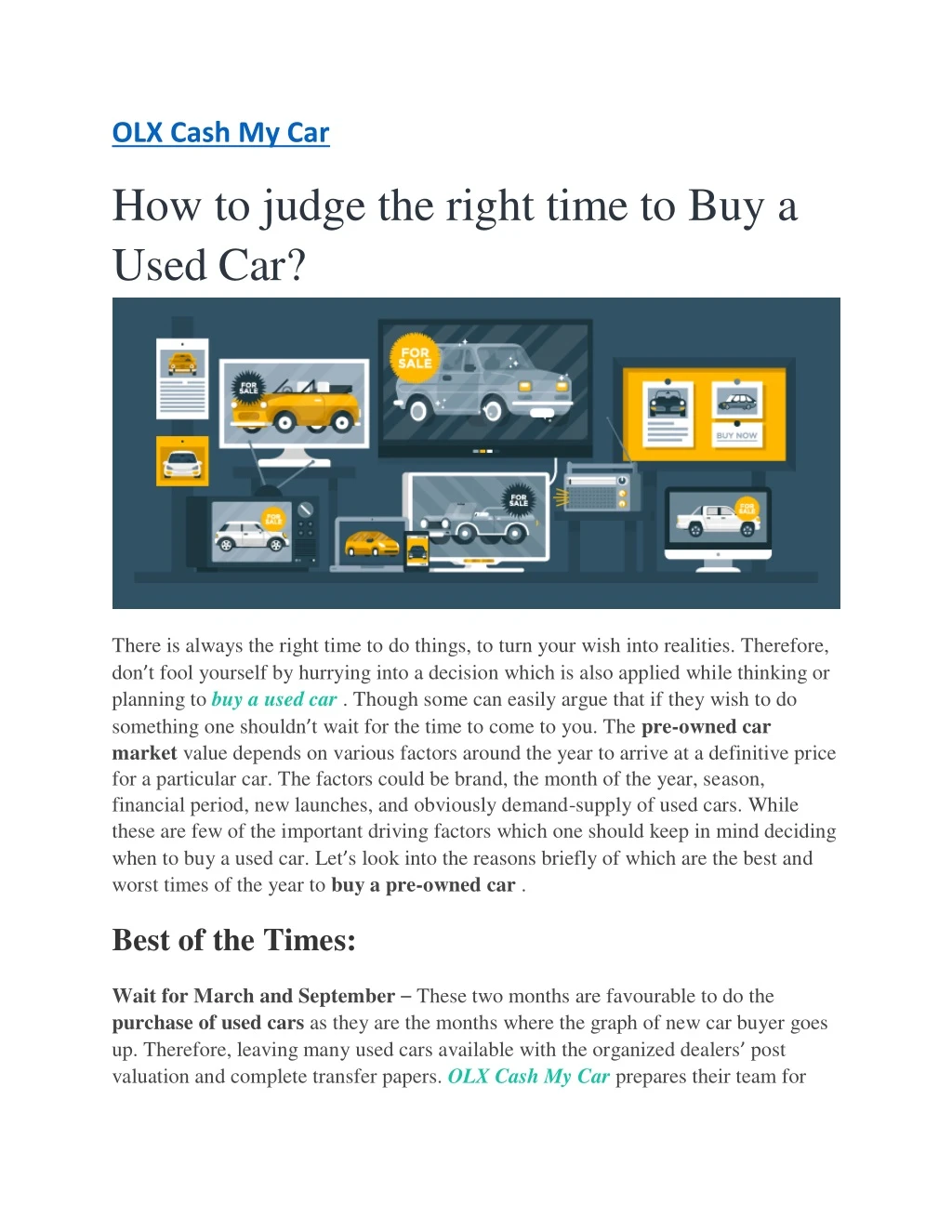 olx cash my car how to judge the right time