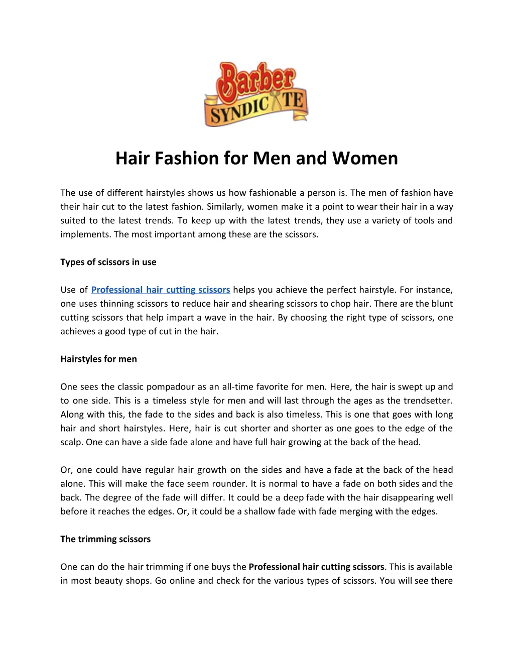 hair fashion for men and women