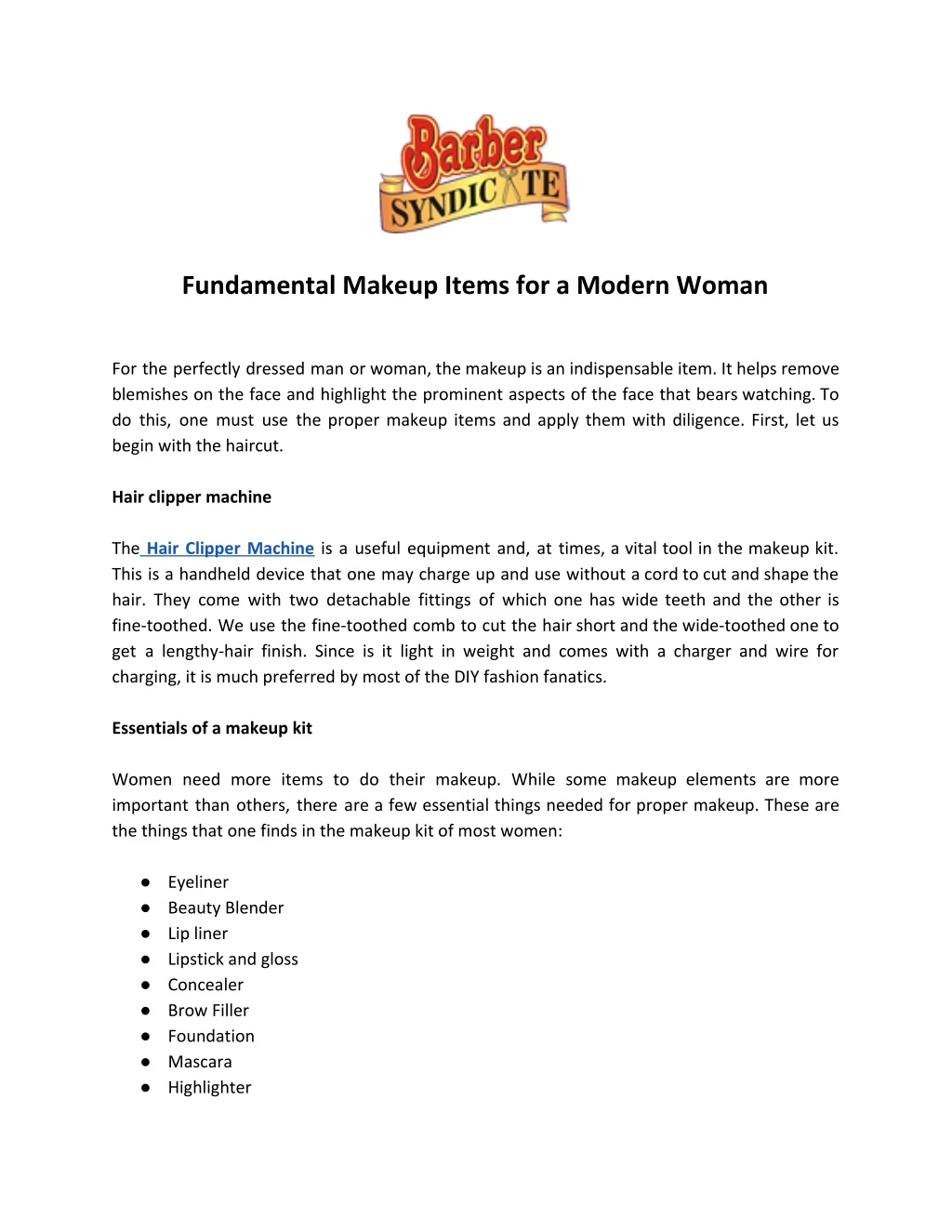 fundamental makeup items for a modern woman