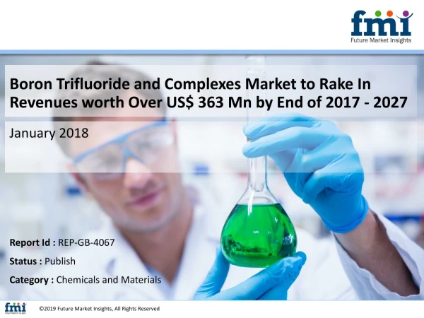 Boron Trifluoride and Complexes Market CAGR to Grow at 5.6% During 2017 - 2027
