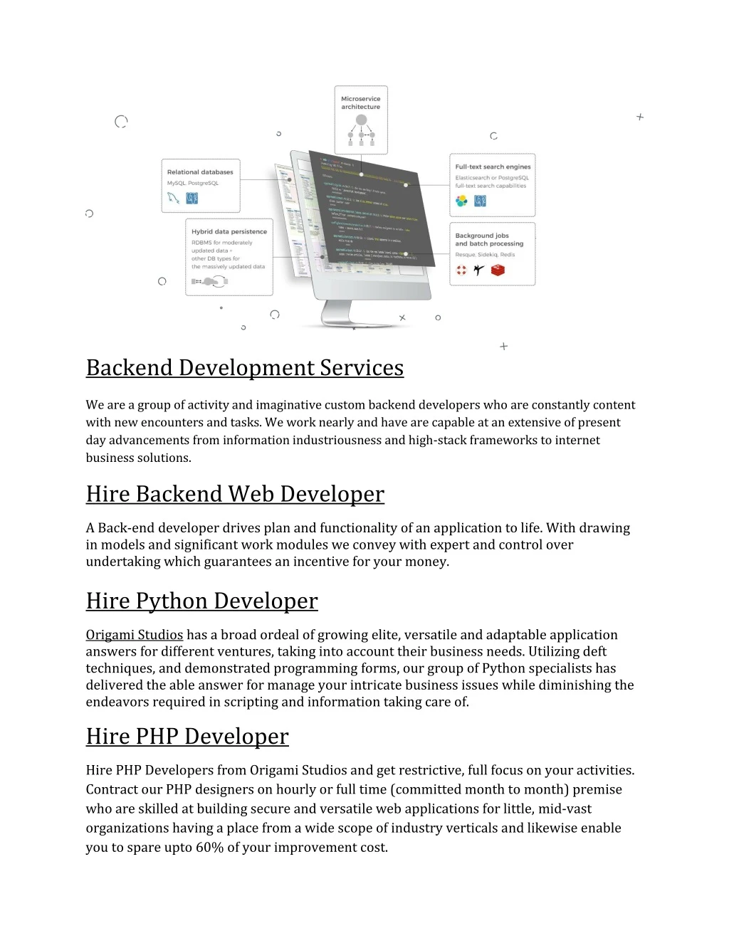 backend development services