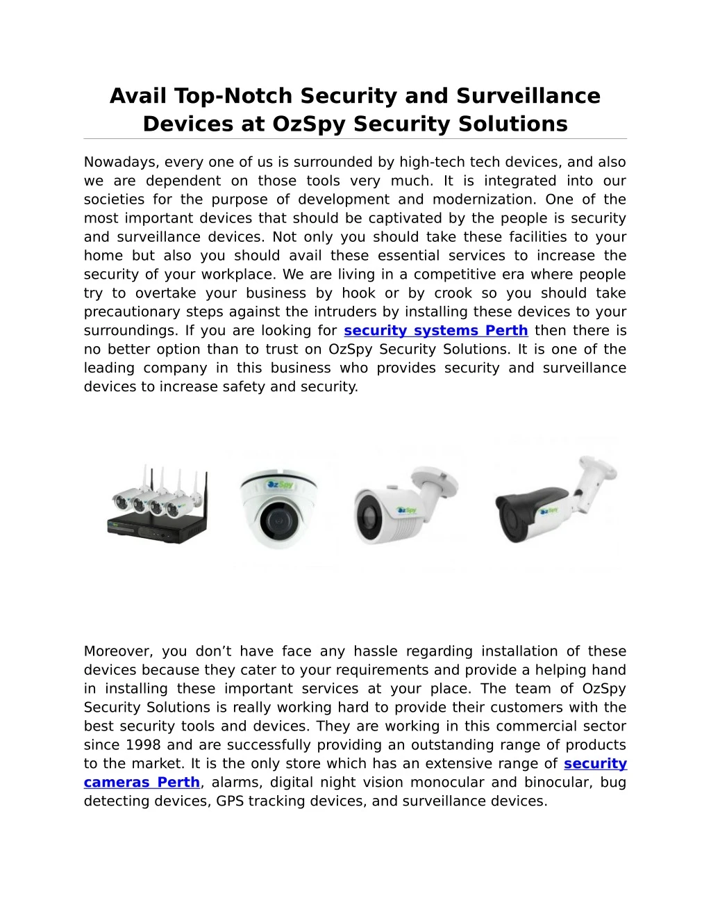 avail top notch security and surveillance devices