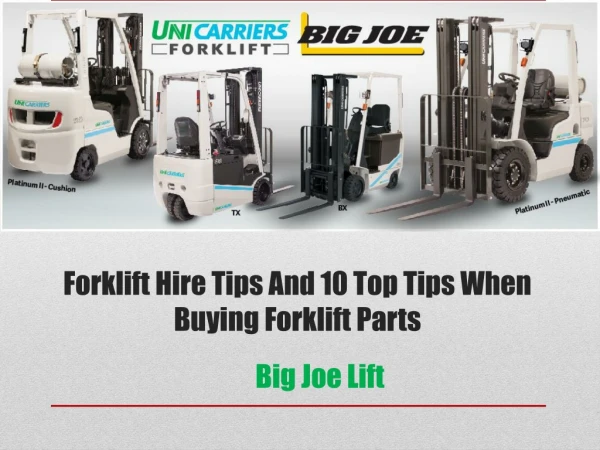 Big Joe Handling Systems Forklifts