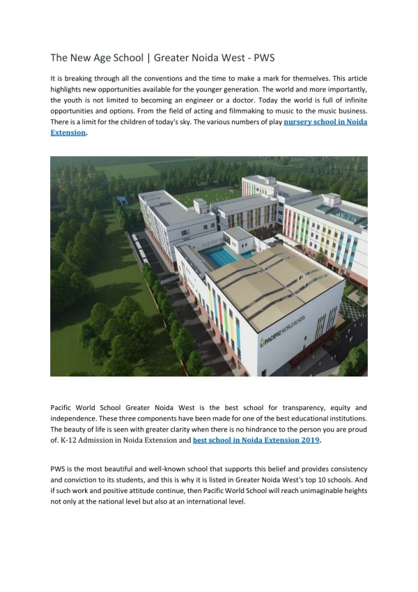 the new age school greater noida west pws