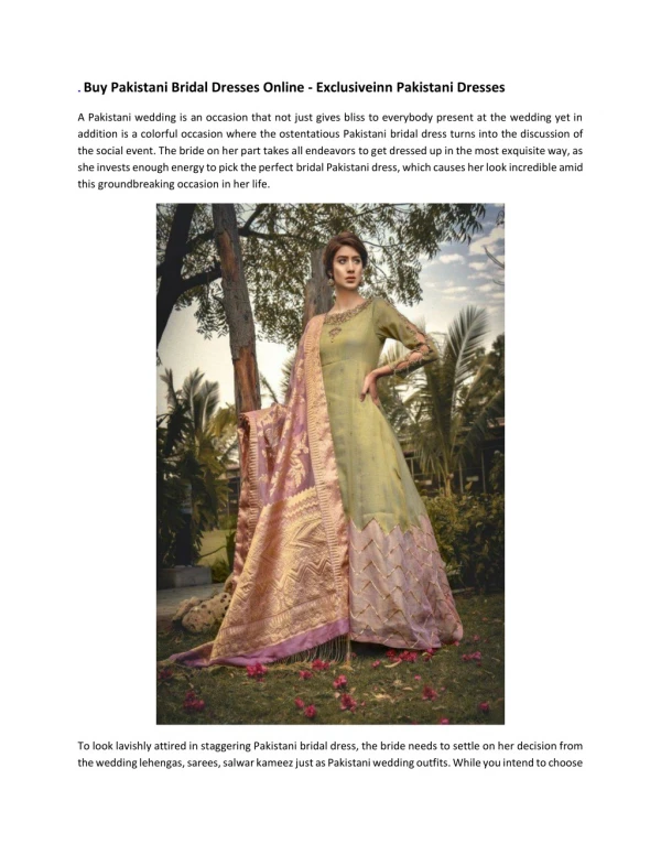 Buy Pakistani Bridal Dresses Online - exclusiveinn Pakistani Dresses